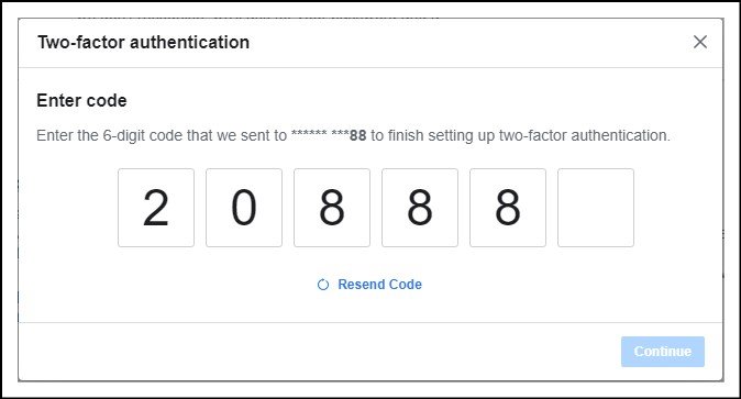 Facebook two step verification